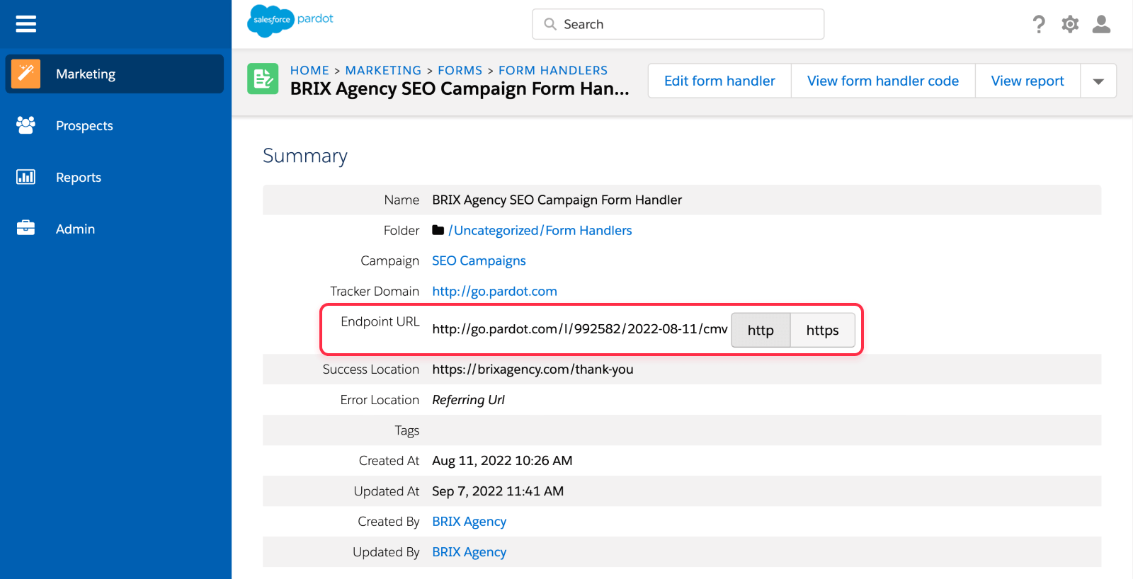 Copy Salesforce form handler for Webflow form