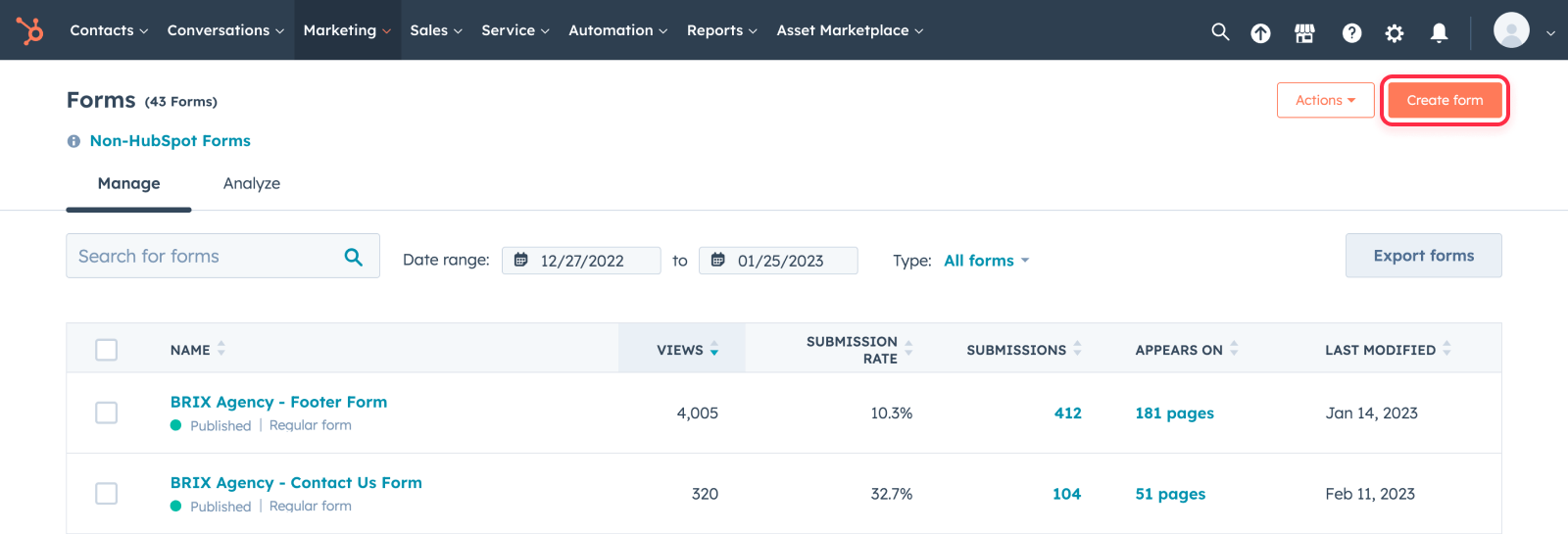 Create a new HubSpot form to embed on Webflow