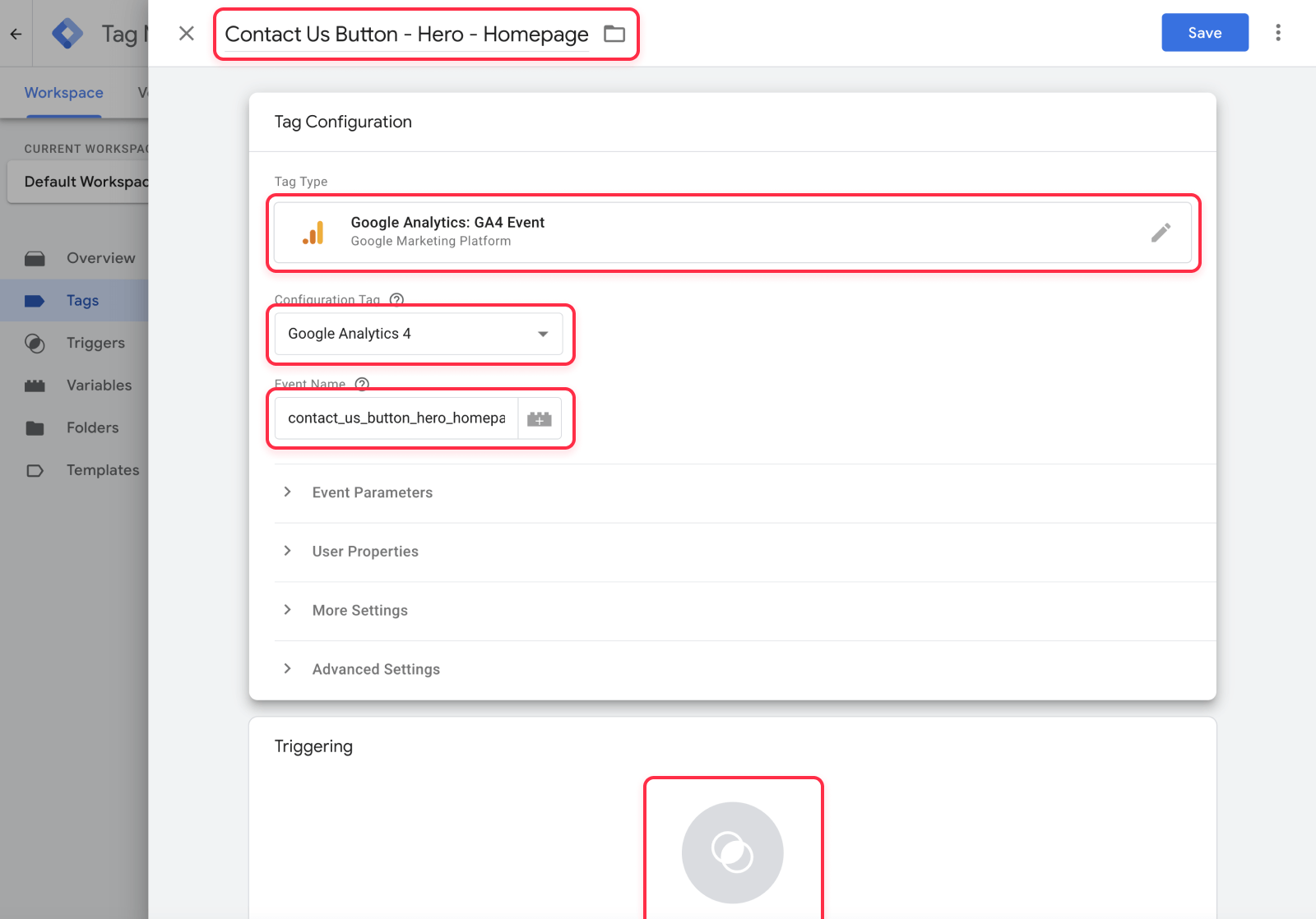 Configure Google Analytics 4 Click Tag in Google Tag Manager