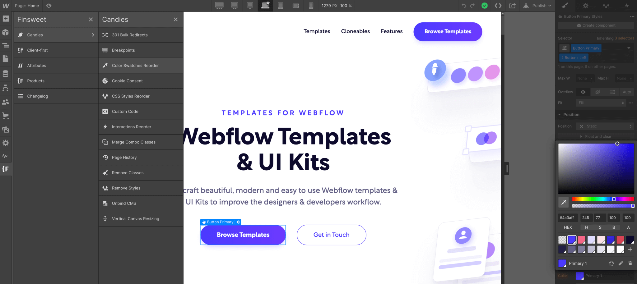 Color Swatches Reorder Webflow Feature