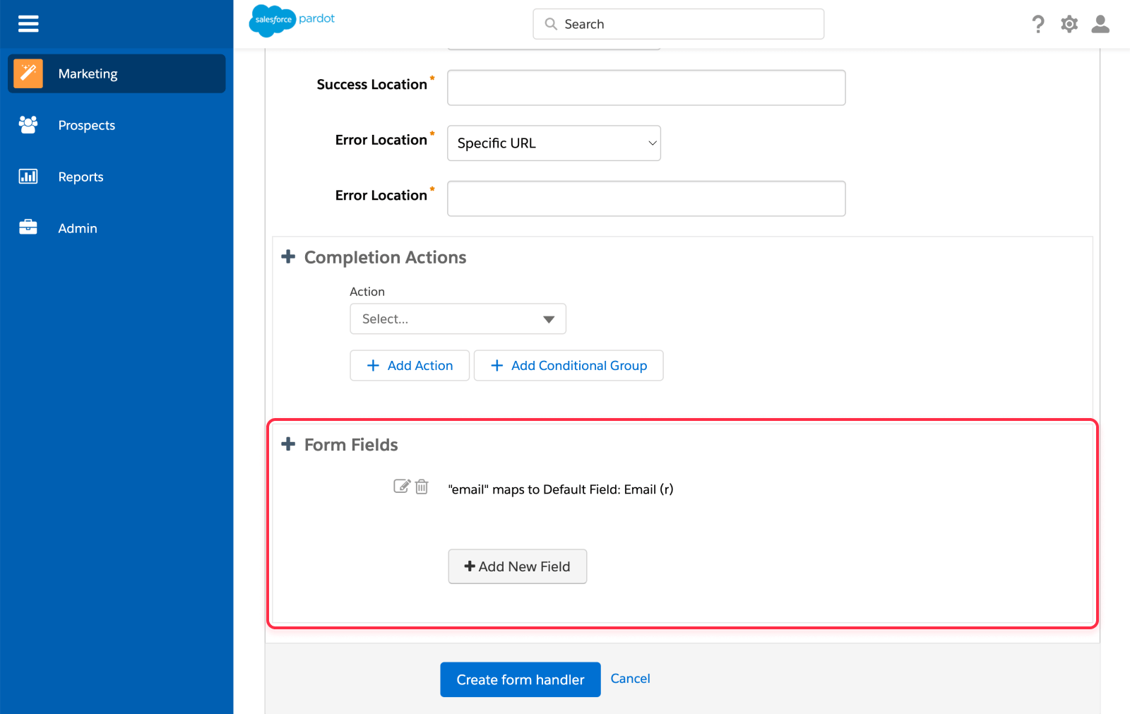 Setup form fields Salesforce form handler for Webflow form