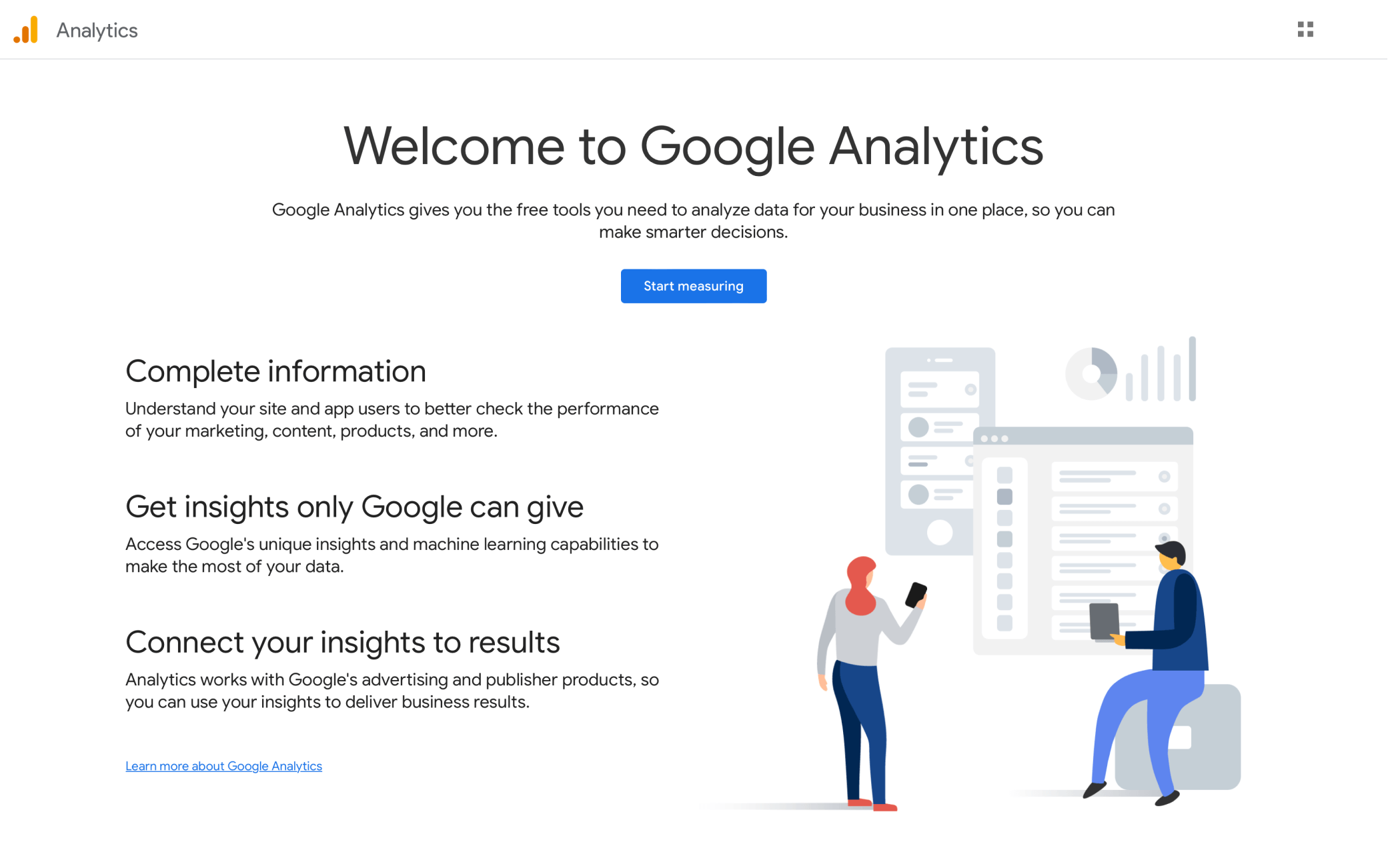 Go to Google Analytics Website