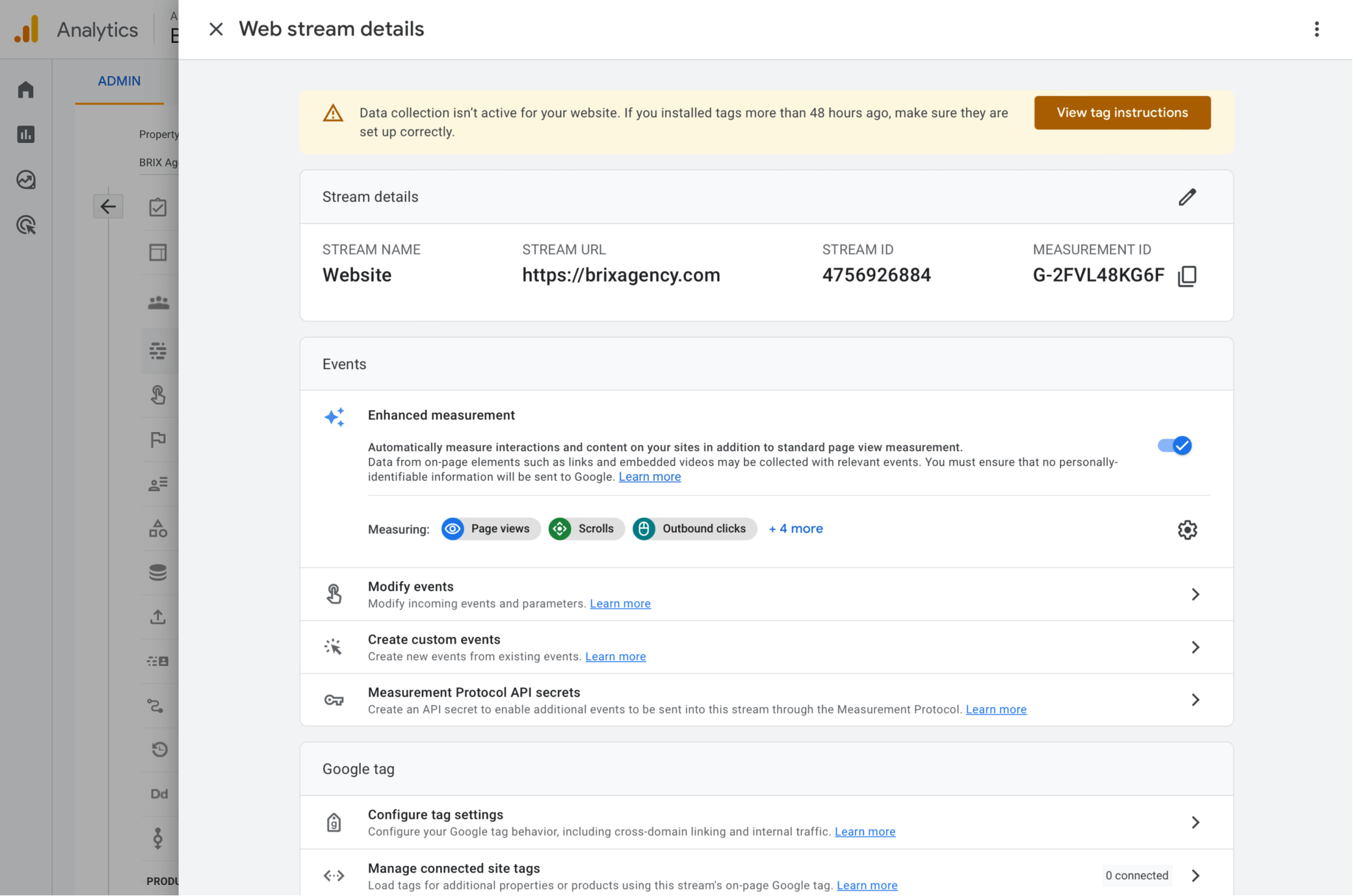 Copy Google Analytics Measurement ID to Integrate on Webflow