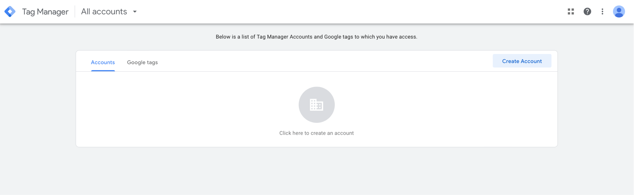 Create Google Tag Manager Account