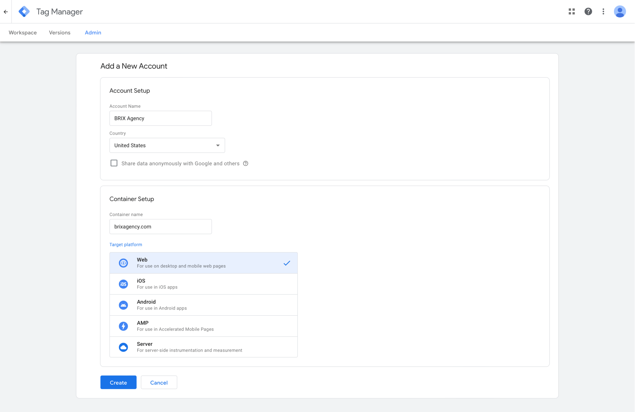 Setup New Google Tag Manager Account