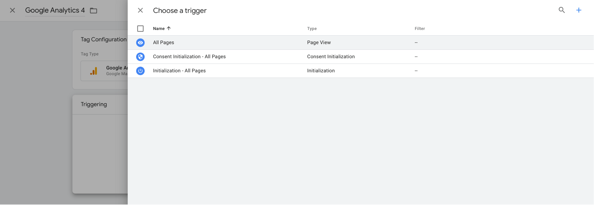 Choose Google Tag Manager Trigger