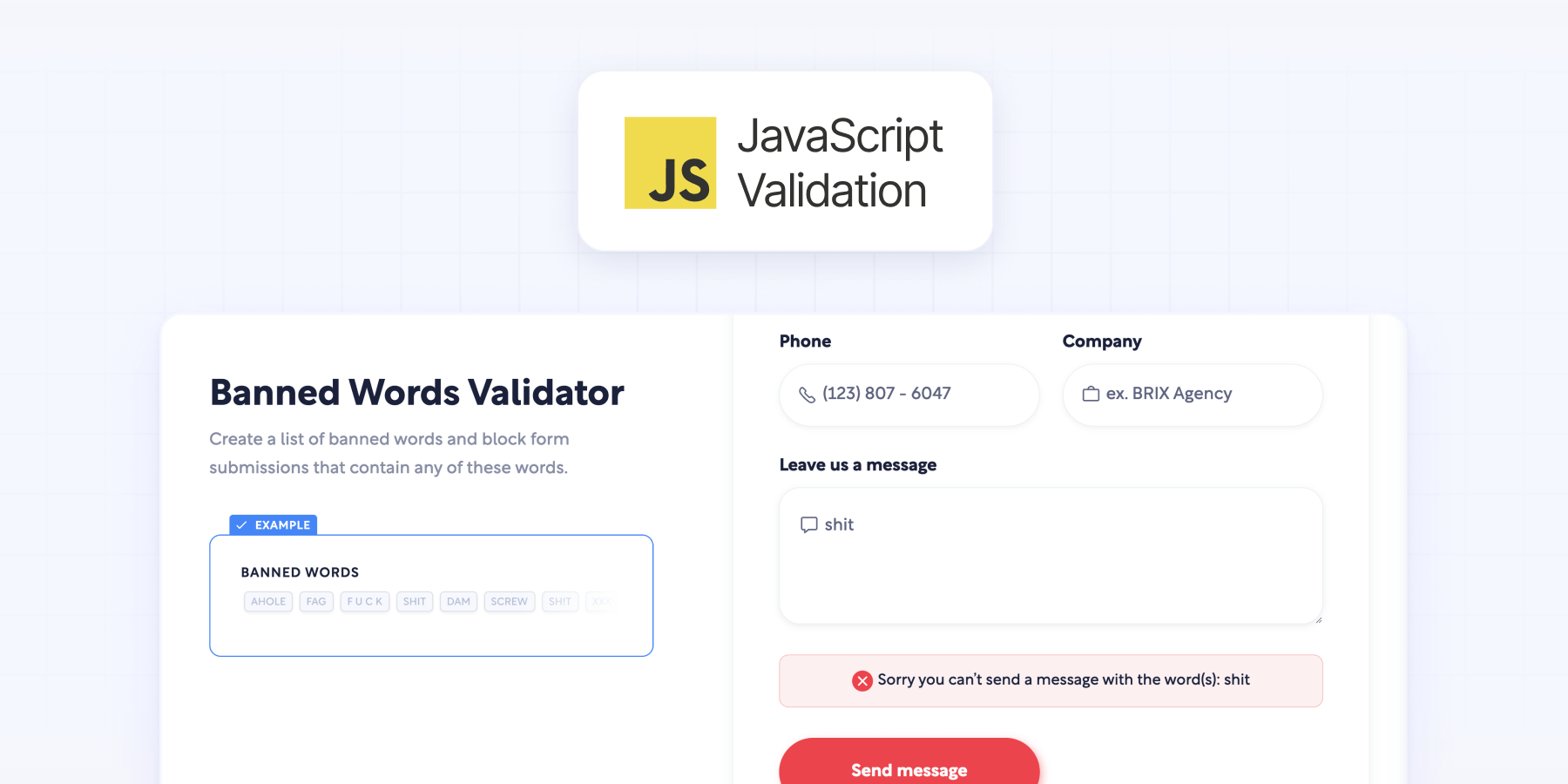 Avoid spam in Webflow forms using JavaScript validation