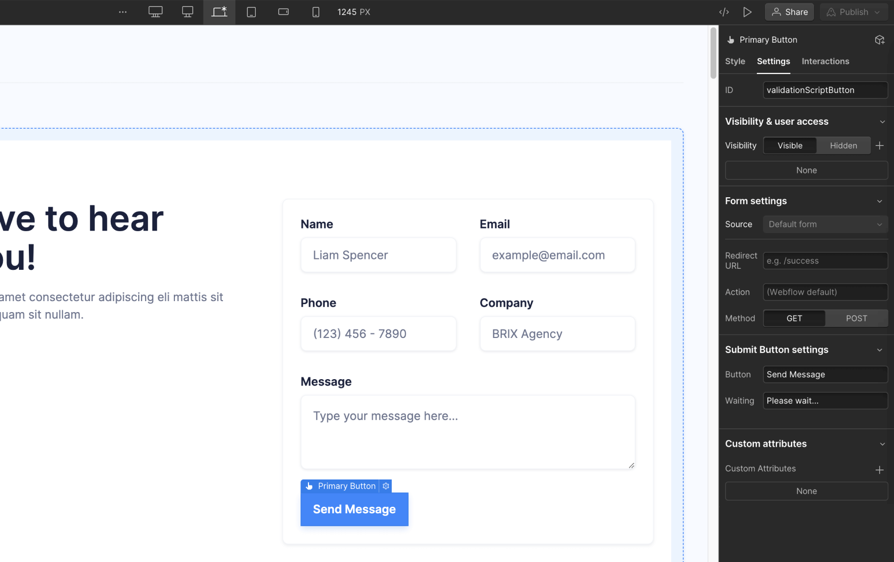 Avoid spam in Webflow forms using JavaScript validation - Add JS ID