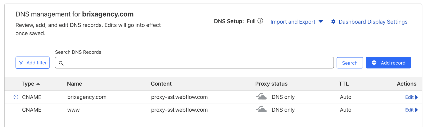 Setup domain in Cloudflare