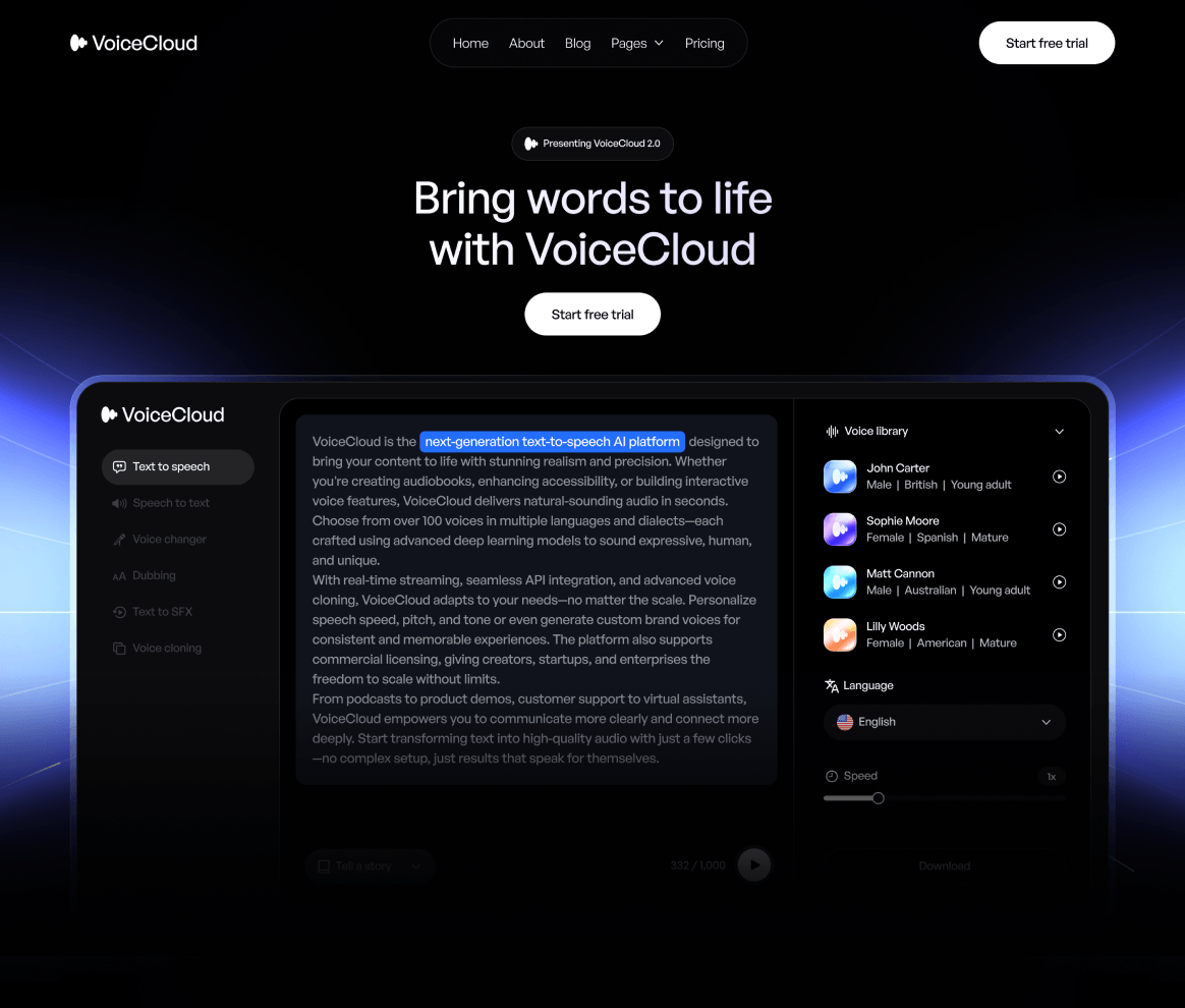 VoiceCloud Project - AI Design Agency