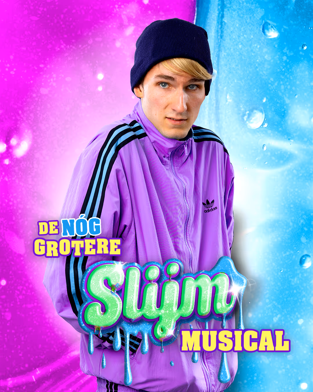 Denzel Bouwers als Rik in De NÓG Grotere Slijmmusical