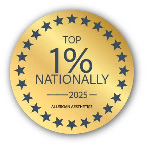 Top 1% of BOTOX® Cosmetic practices nationally badge for Allied Medical Aesthetics