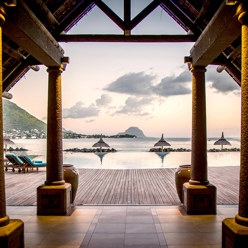 Reception area looking towards the sea
