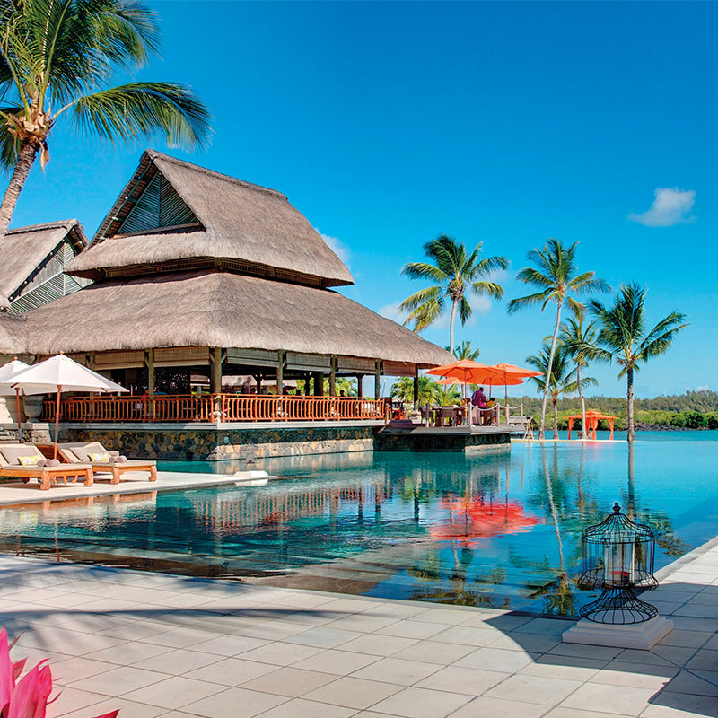 Pool and restaurant view