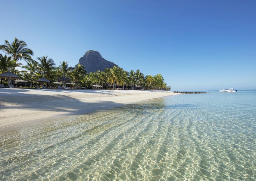 Beautiful lagoon and beach at Le Morne