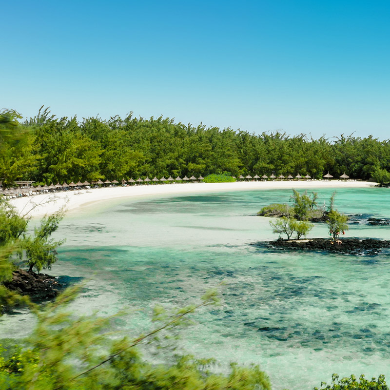 Aerial view of Ile aux Cerfs beach