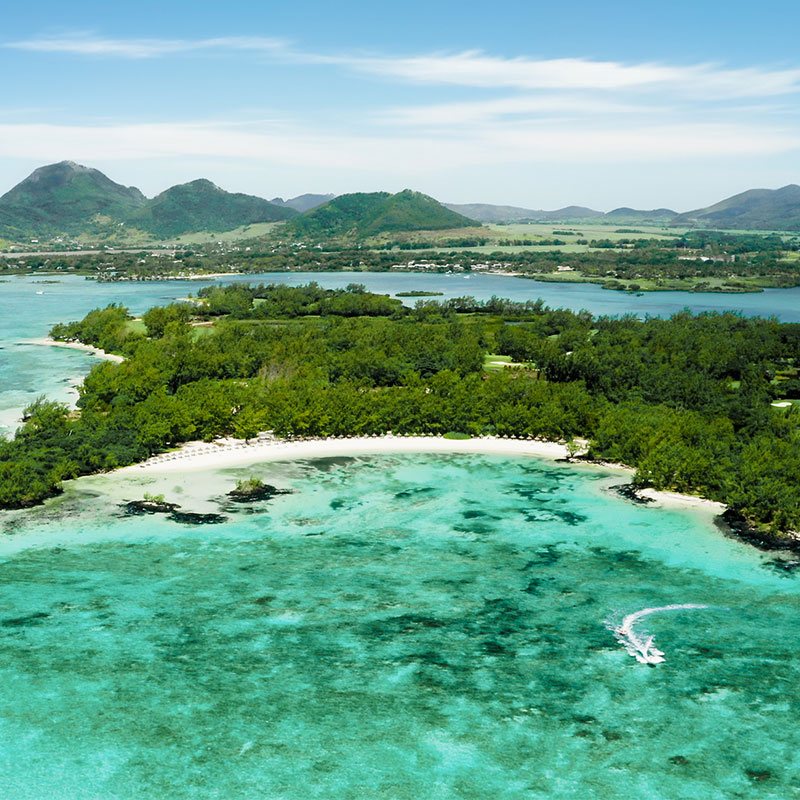 Aerial view of Ile aux Cerfs