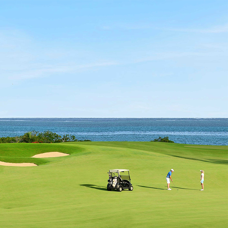 Two golfers on Anahita Golf Course