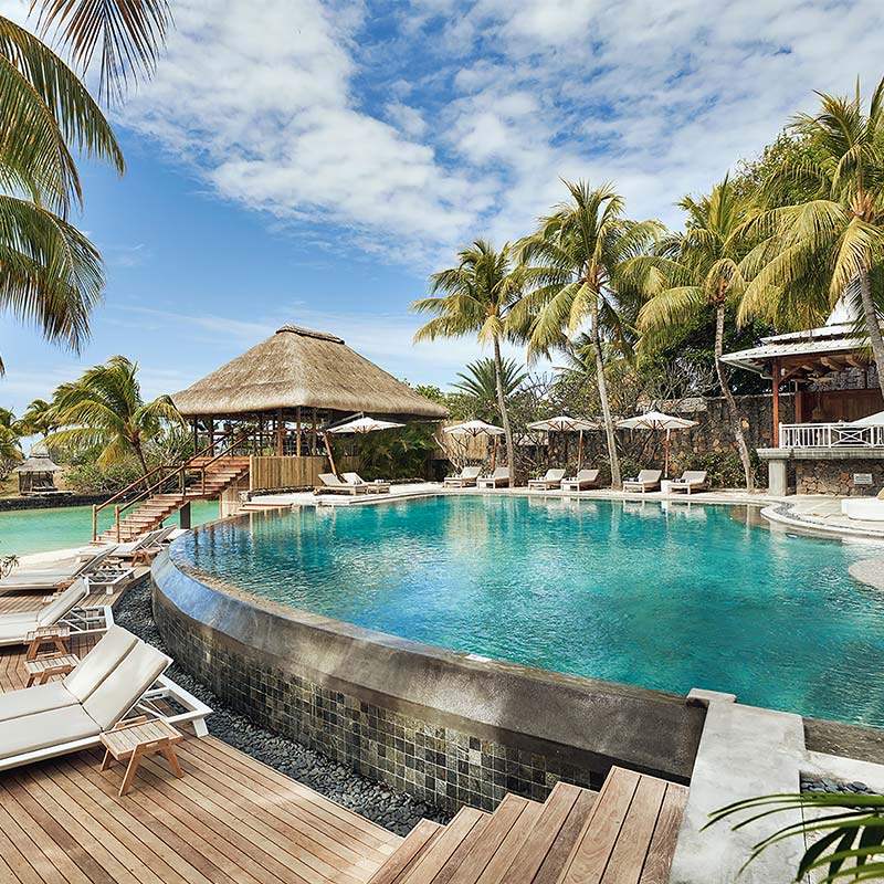 Two pools overlooking the ocean