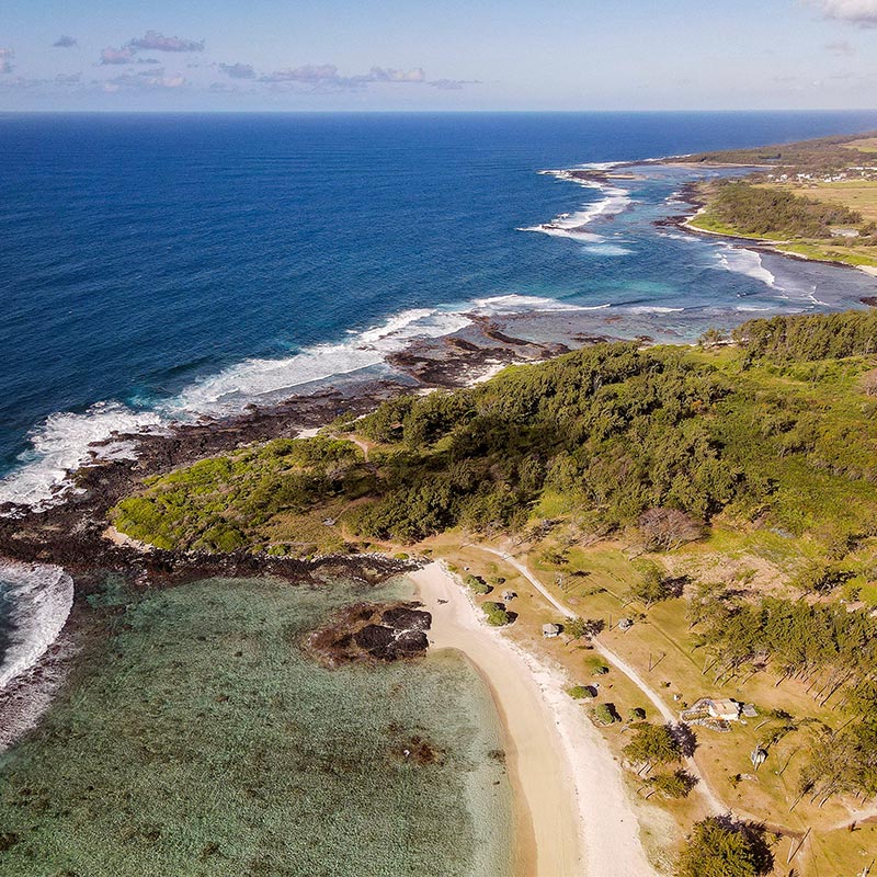 Aerial view of the southern coast