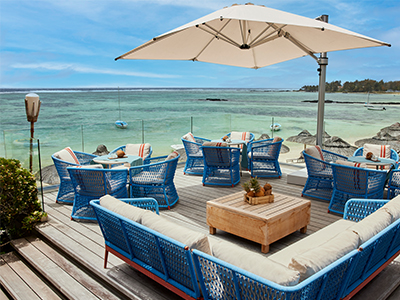The Bar overlooking the beach and lagoon