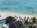 Aerial view of C Mauritius, beach and the lagoon.