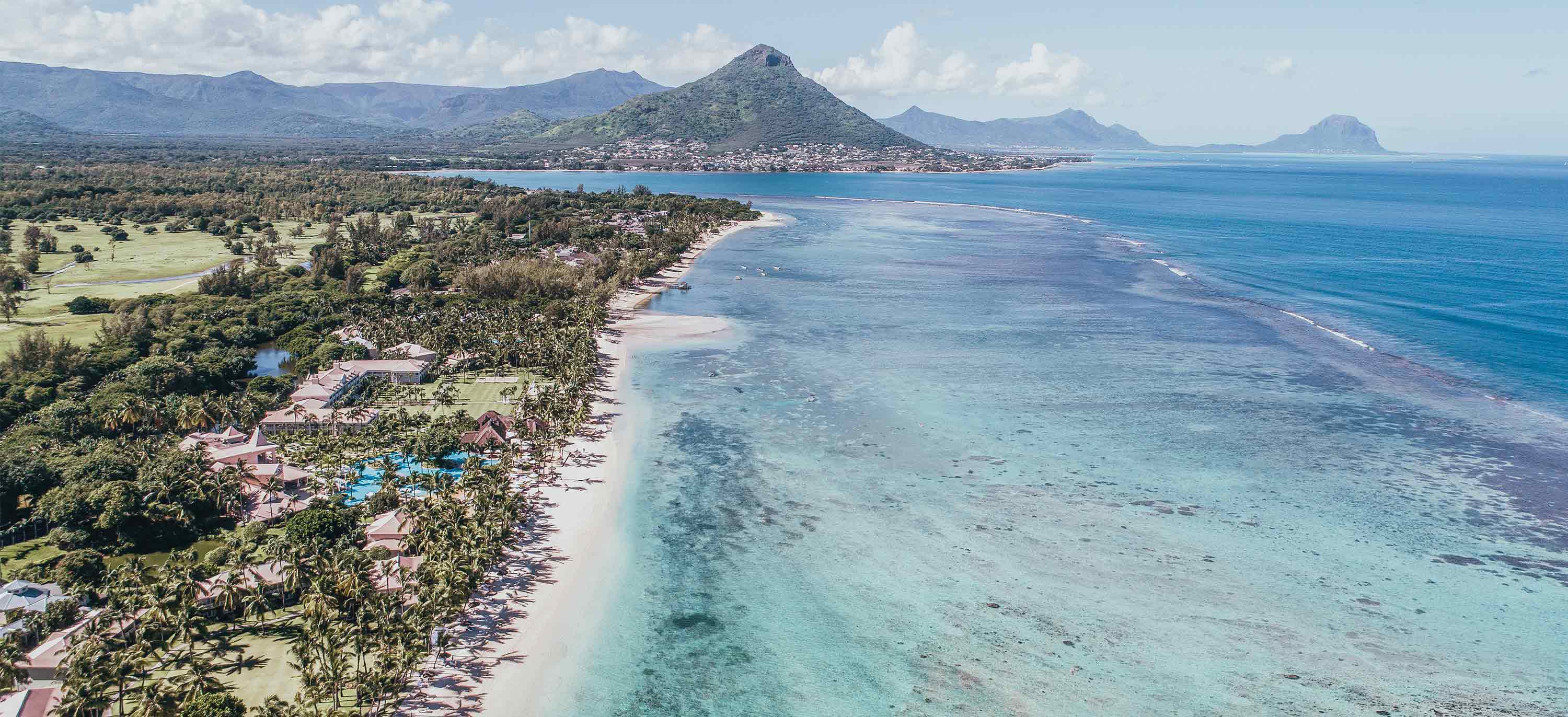 Aerial view of Flic en Flac Beach near Sugar Beach 