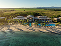 Aerial view of Meridien Ile Maurice beach and lagoon.