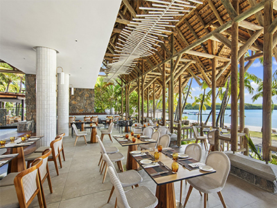 Le Grand Port Restaurant overlooking the lagoon