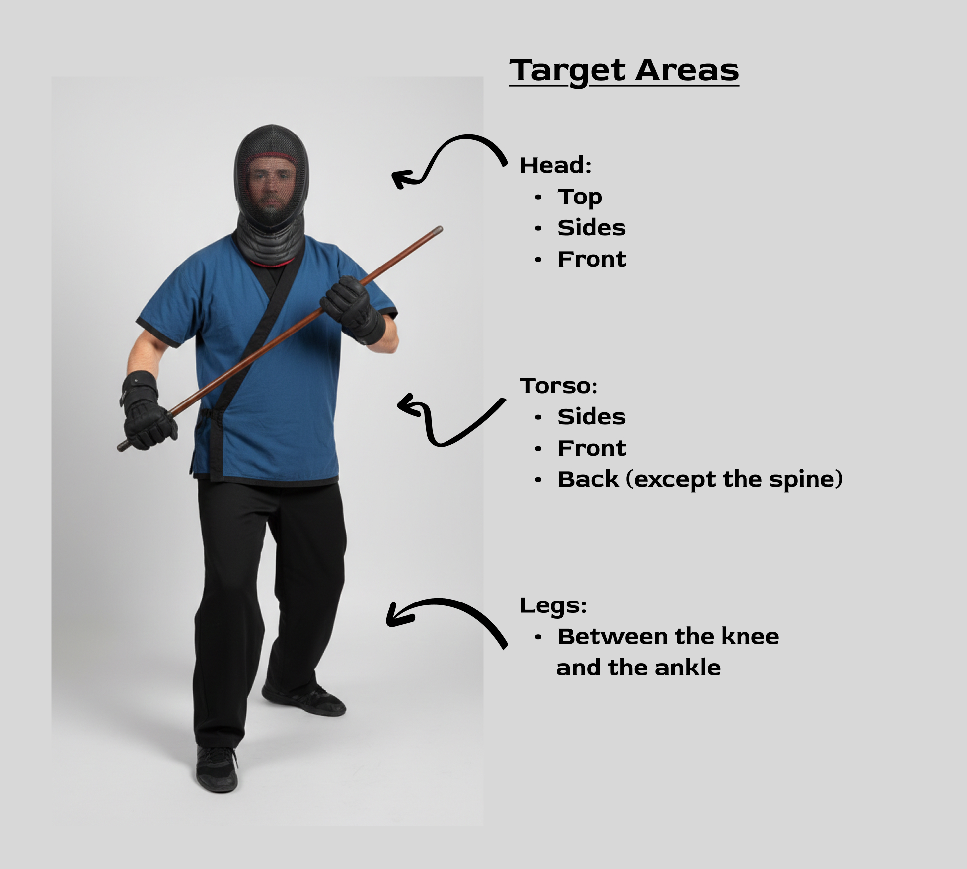 target areas in canne de combat