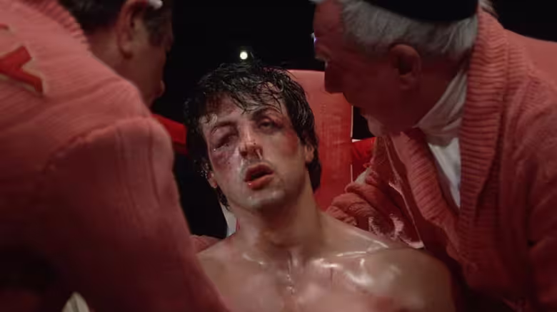 Rocky Balboa with swollen eyes