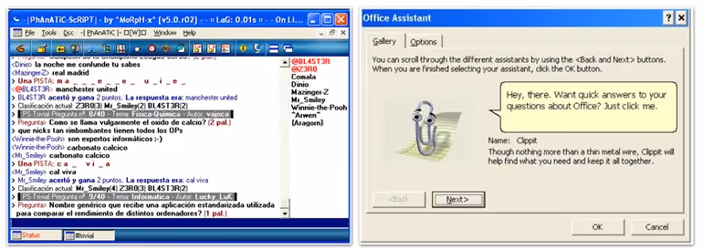 Chatbot irc hispano y clippy microsoft office