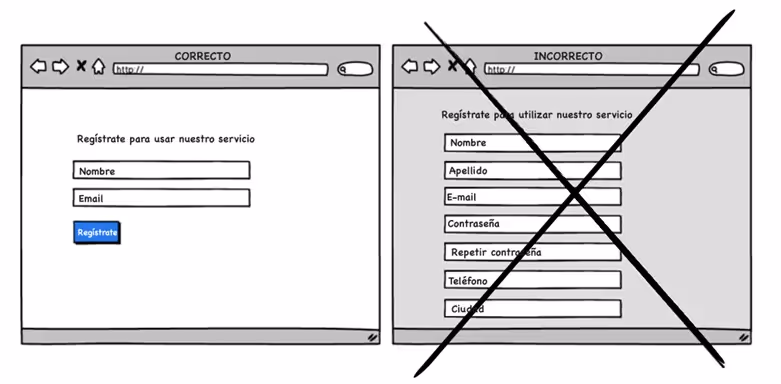 Reducir los campos de entrada