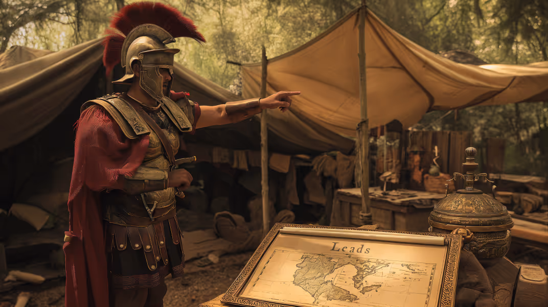 La captura de Leads - Siglo IV. Ilustrado por Midjourney