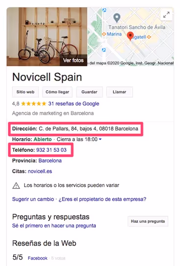 Importancia NAP Google My Business