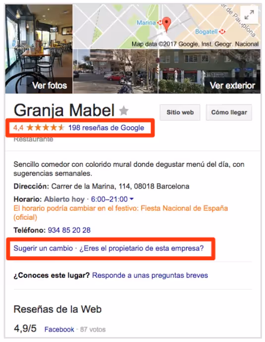 Gestionar reseñas de google my business y solicitar propietario de empresa