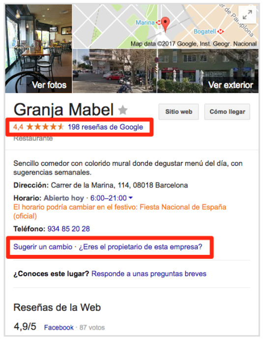 Gestionar reseñas de google my business y solicitar propietario de empresa