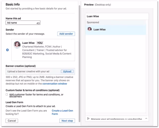 campaign manager de Linkedin