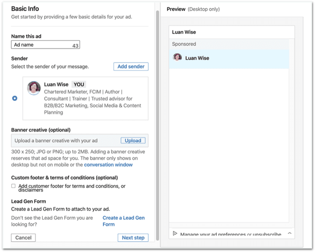 campaign manager de Linkedin