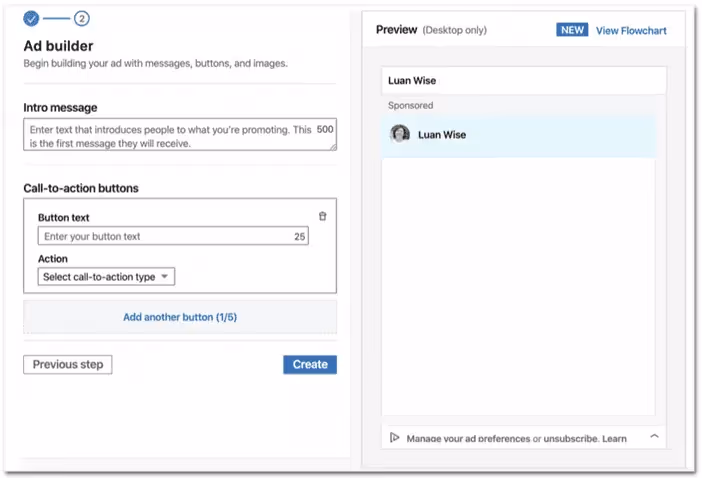 Crear anuncio de conversación