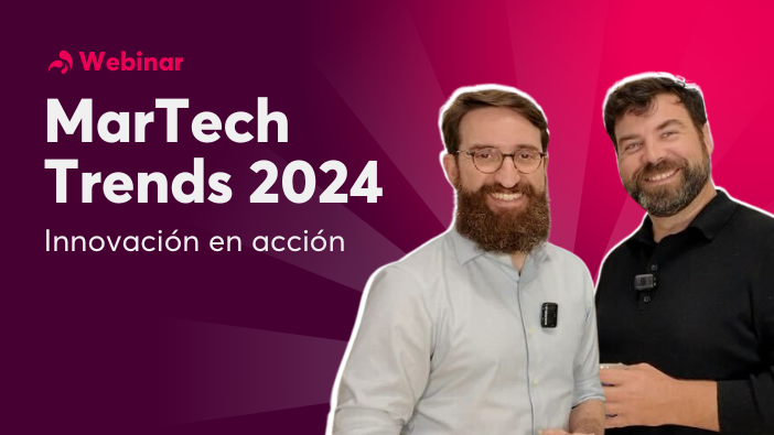 Portada de webinar MarTech Trends 2024 con Leandro Benítez y Alberto Cañas