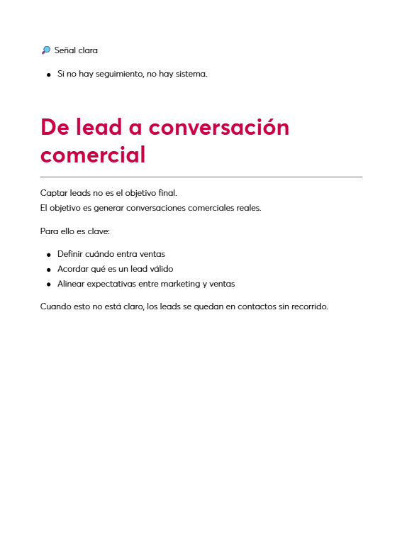 Página cinco del informe Cómo construir un sistema de captación de leads B2B