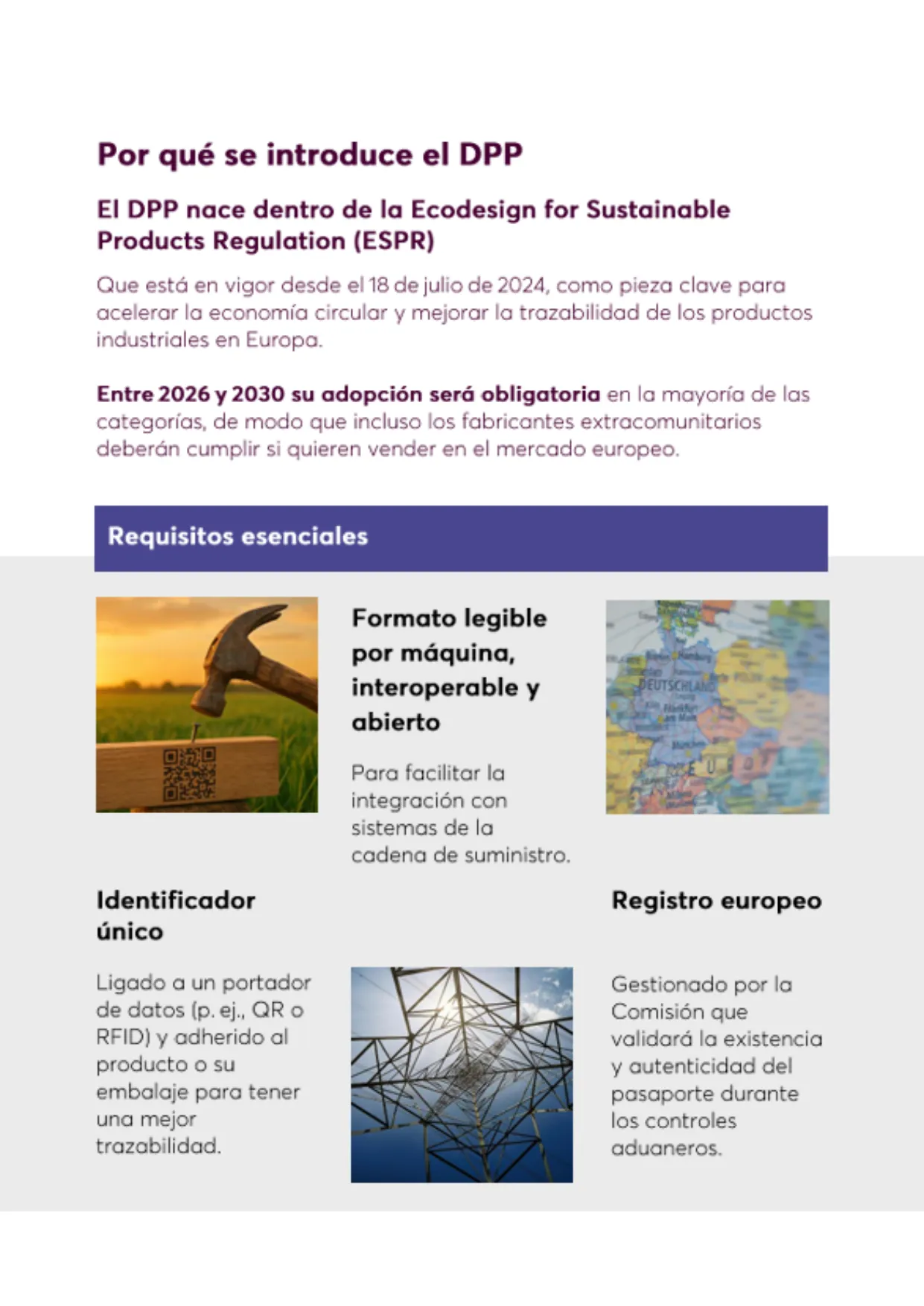 Página cuatro del informe Pasaporte Digital de Producto: impacto en la industria española