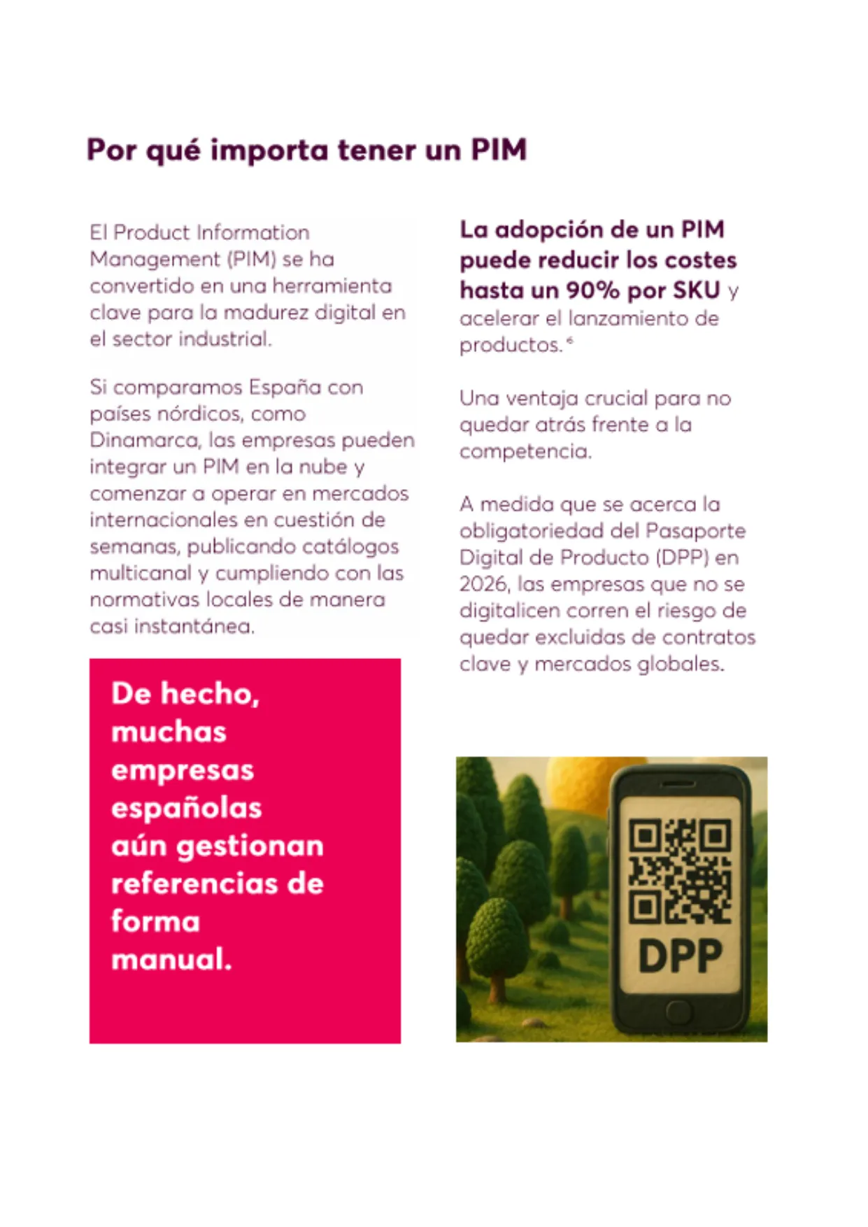 Página ocho del informe Pasaporte Digital de Producto: impacto en la industria española