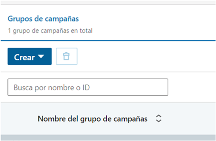 Etapa una para crear una campaña en LinkedIn