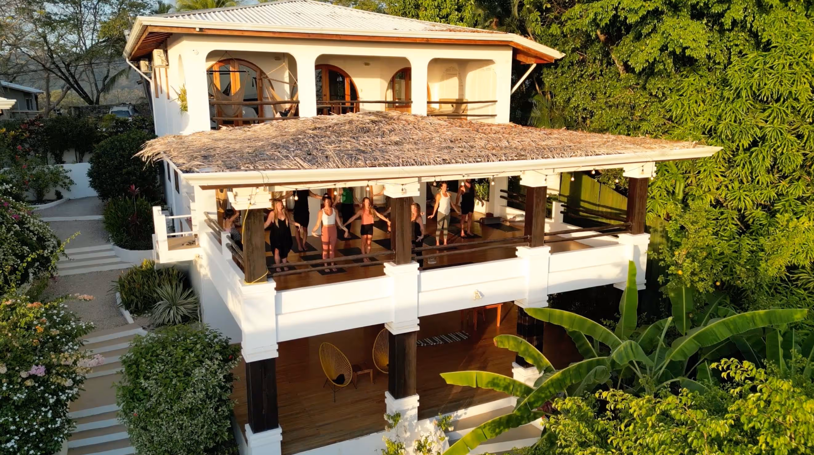Retreat center view of dharma building at Casas Kismet