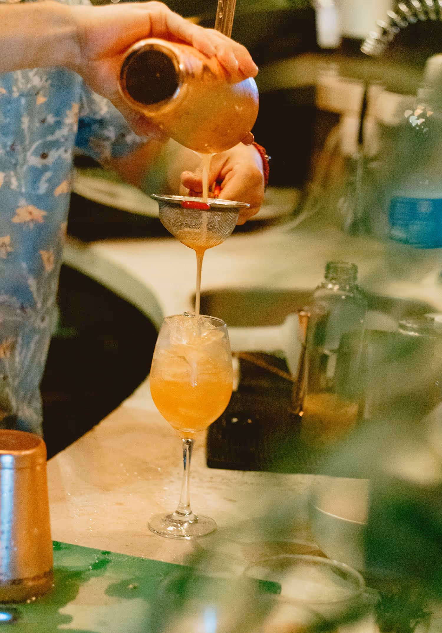 Cocktails being made at Casas Kismet