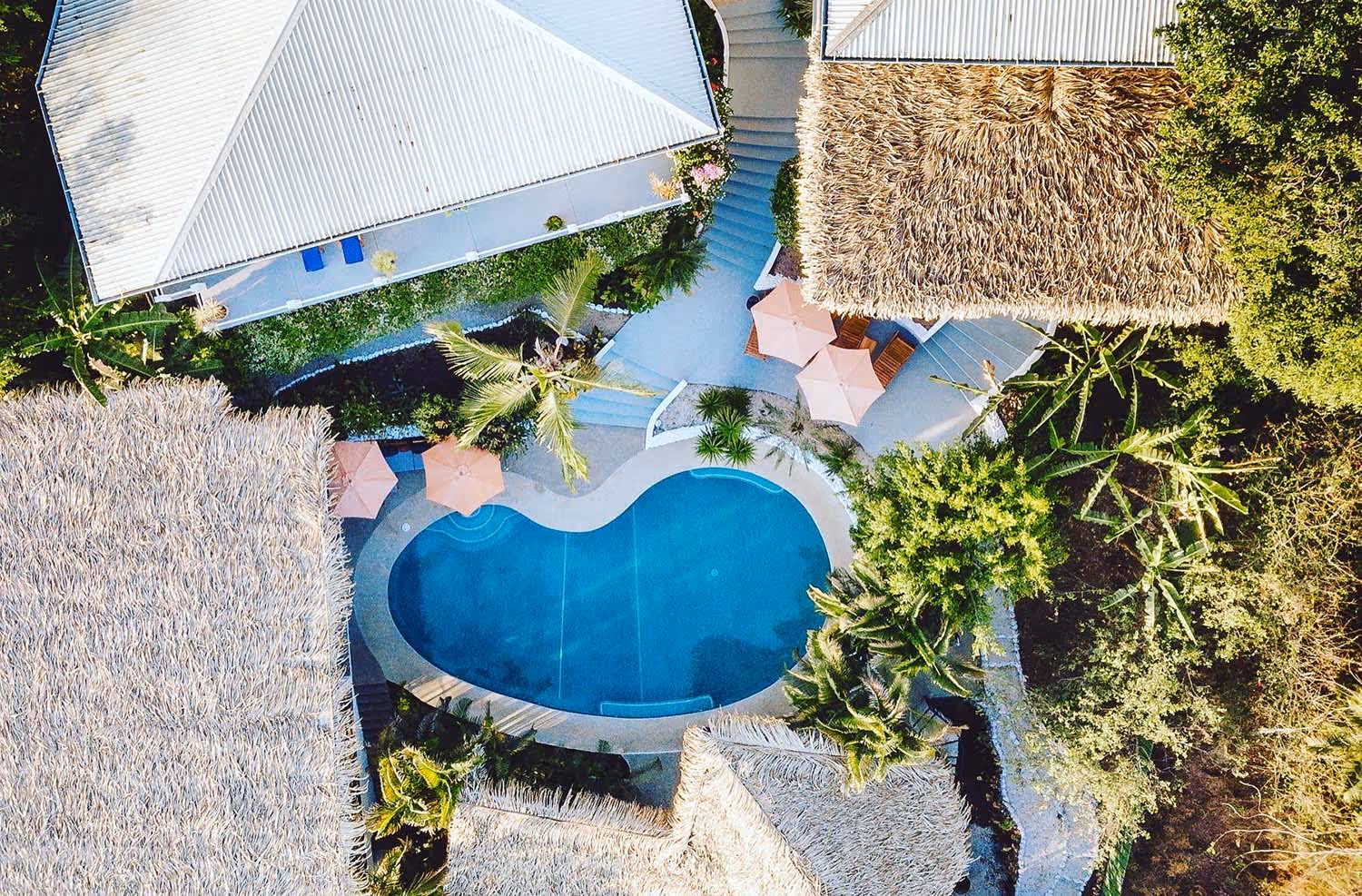 Upper view of pool at retreat center