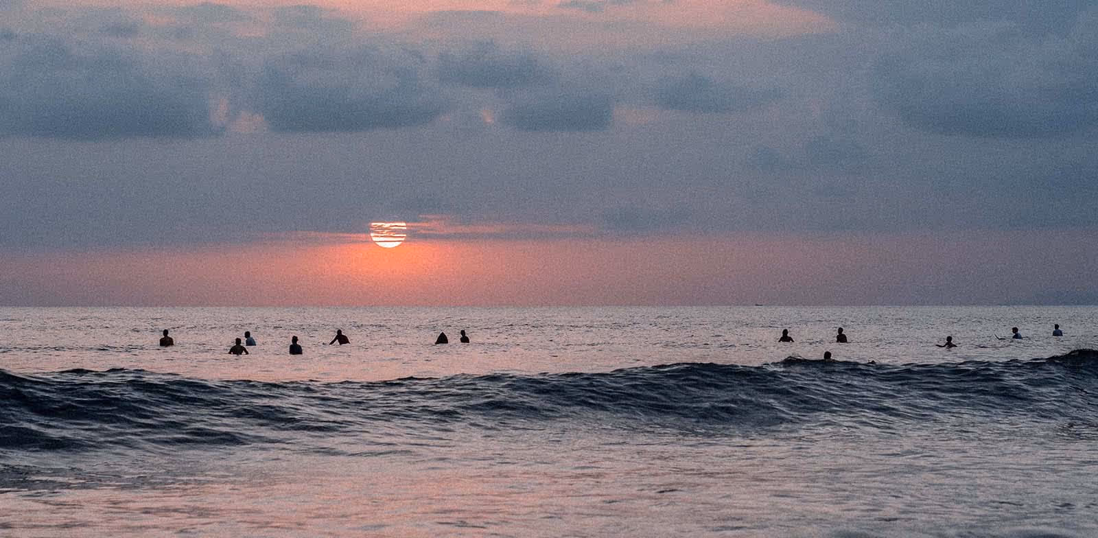 Playa Guiones  in Costa Rica at Sunset 