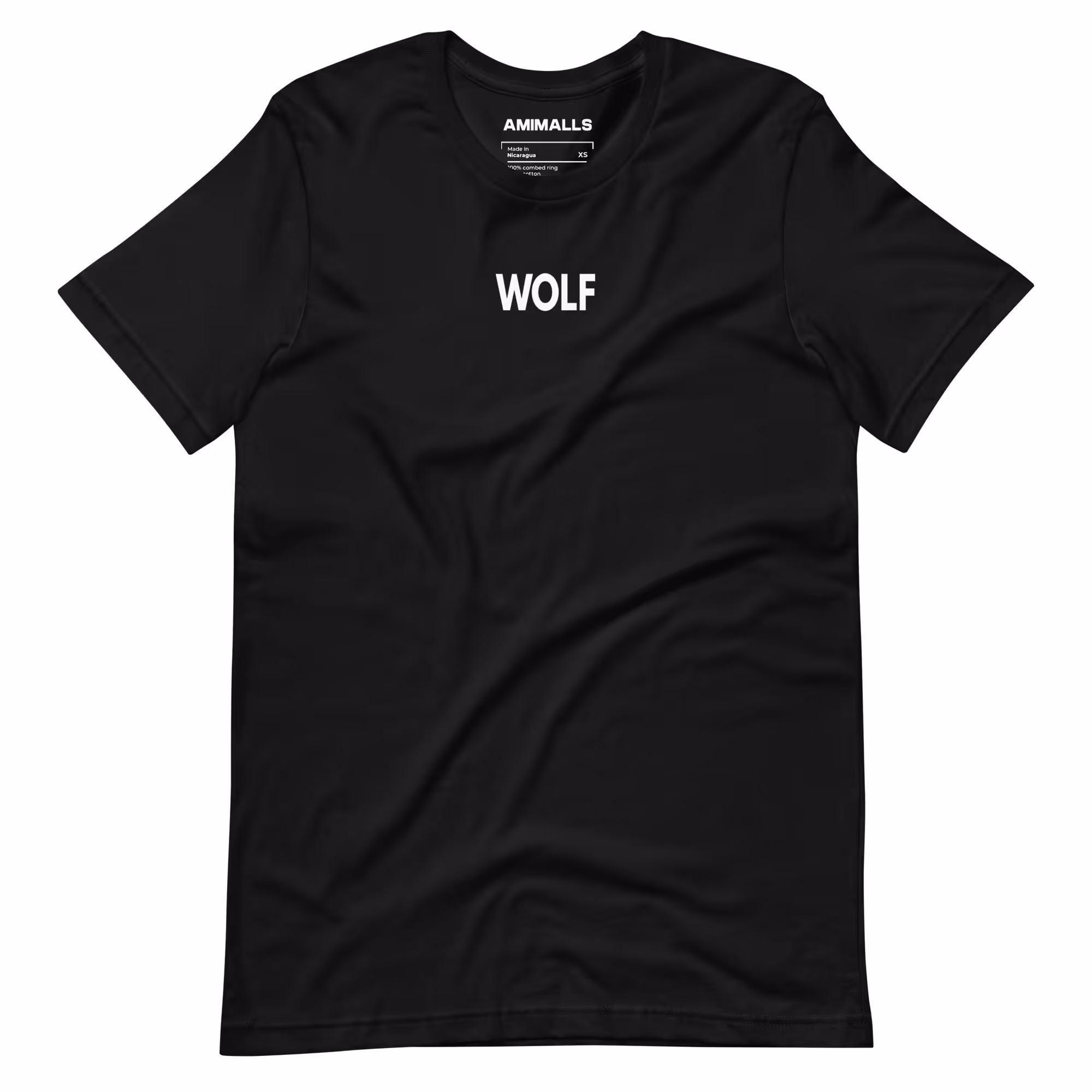 Bold wolf-themed T-shirt featuring "Stand Alone Like a Wolf" text and a mountain sunset design.